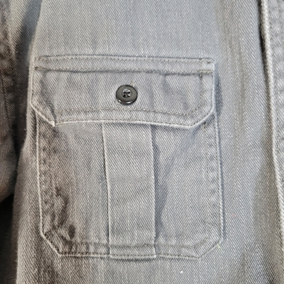 Mens Odin New York Long Sleeve Heavy Weight Gray Button front shirt size Small - Picture 3 of 10